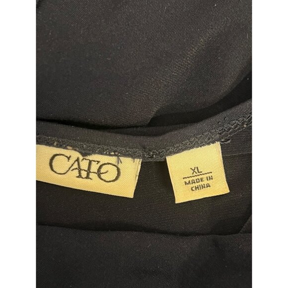 Cato Women Navy Blue V-Neck Ruched Top W/ Ring Detail XL Minimalist Comfortable - Picture 14 of 16